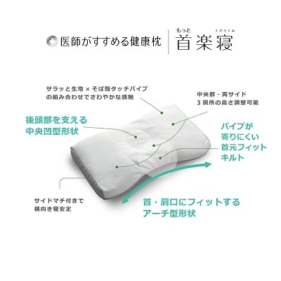 西川 医師がすすめる健康枕 もっと首楽寝（低め）52×35cm
