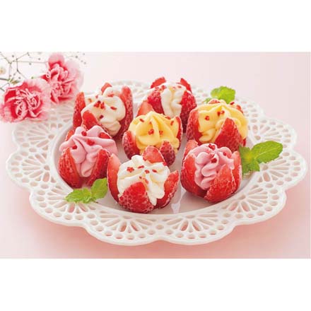 母の日 2026 母の日 博多あまおう 花いちごのアイス 計7個入 メッセージブーケ付 1851-084