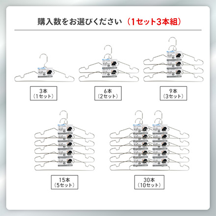 ハンガー メタリア 首もとを伸ばさないハンガー 15本