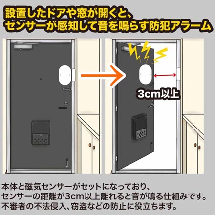 ドア窓用防犯アラーム 2個