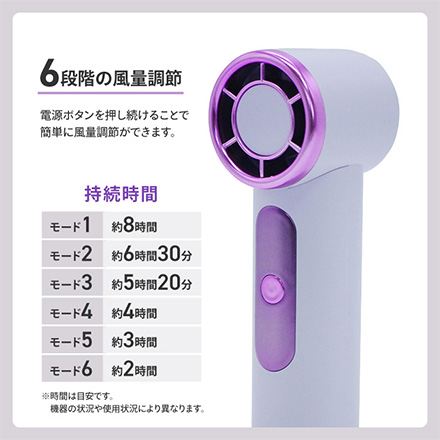 ハンディファン リン酸鉄リチウムイオンバッテリーハンディファン ホワイト