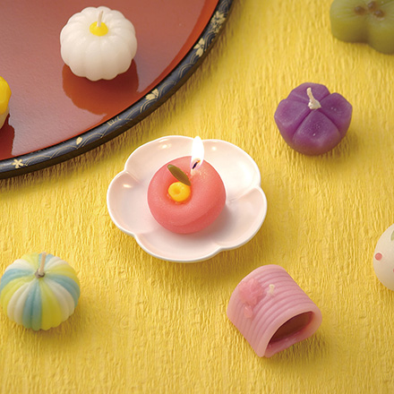 カメヤマ 和菓子型キャンドル 皿セット 9990-044 APD