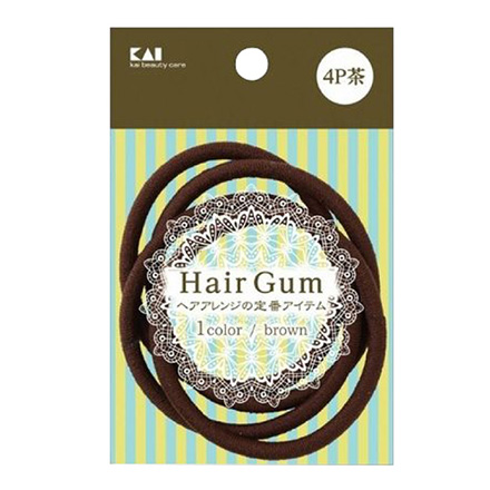ヘアゴム ヘップリング茶4P