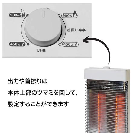 TEKNOS テクノス カーボンヒーター 2灯 ホワイト CHM-3301W