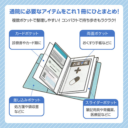通院ファイル 診察券 保険証 お薬手帳 ケース ミニオン FDC