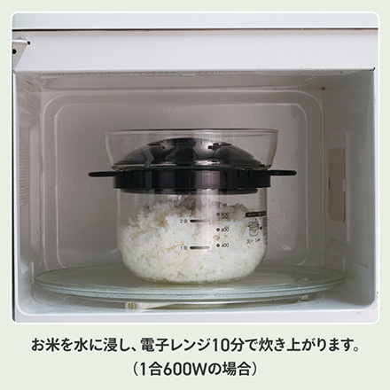 HARIO ガラスのレンジご飯釜 1～2合 XRCN-2-B
