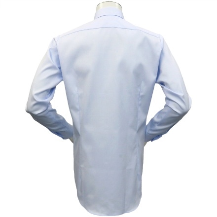 国内縫製 形態安定 セミワイドカラー 綿100% 長袖ワイシャツ S-裄丈80cm ※他サイズあり