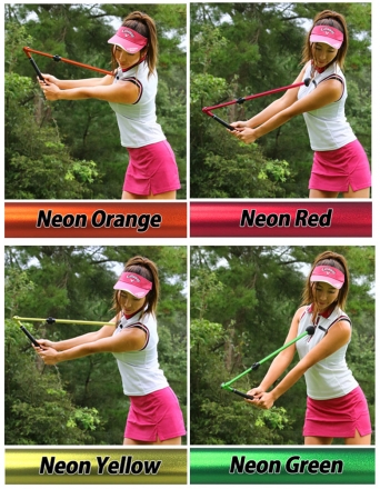 どこでも気軽にスイング練習オーサム ゴルフ ボディスルーネオン スイング 練習器具 ネオンオレンジ