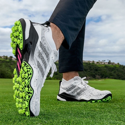 アディダス ゴルフ コードカオス 25 MDV41 スパイクレス ゴルフシューズ フットウェアホワイト×コアブラック×ルシッドレモン(IF3268) adidas CODECHAOS25 26.5cm