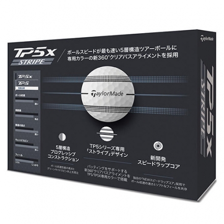 3ダース販売テーラーメイド NEW TP5x ストライプ ゴルフボール ホワイト