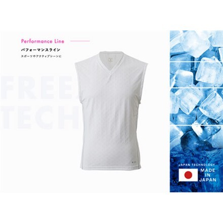 リベルタ FREEZE TECH PERFORMANCE LINE 冷感 ノースリーブ Vネック シャツ ブラック(BLK)/M
