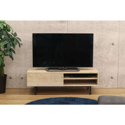 テレビ台 スチールレッグ 幅117.2 ローボード 脚付き 北欧 収納 木製 背面収納 ケーブル収納 新生活