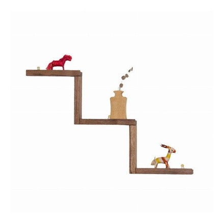 Latree(ラトレ) FUNシリーズ 無垢のウォールラック かいだん ウォルナット材 オイル仕上げ 高級感 飛騨家具 株式会社HIDAKAGU