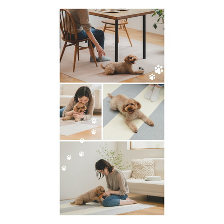 SankoPet 日本製 ペット用 ロングマット 60×120cm 撥水 滑り止め ズレない サンコーペット ベージュ