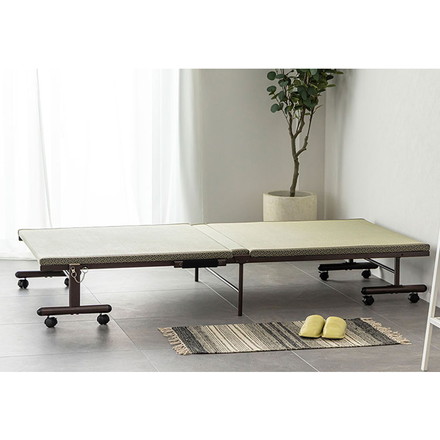 折りたたみ畳ベッド い草の香る シングルベッド 天然い草使用 折り畳みタタミベッド シングル ヘッドレスタイプ