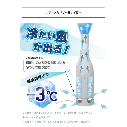 スポットクーラー 扇風機 スリム 小型 冷風扇 工事不要 クーラーファン 冷たい風が出る USBスポットアイスファン 暑さ対策 キッチン トイレ 脱衣所 サンコー SCLM25SGY