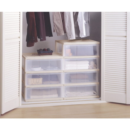 天馬 クロ-ゼットワイド 3段 540 カプチーノ 衣類収納 収納ケース チェスト クローゼット収納 押し入れ収納