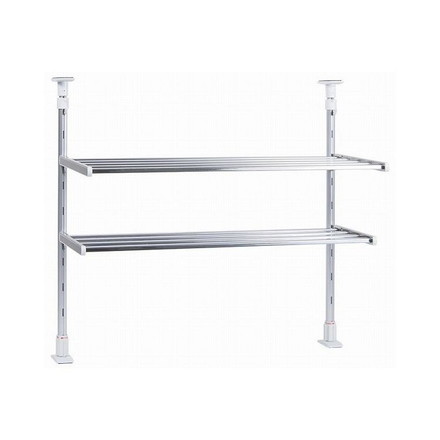 日本製 突っ張り棚 2段 幅61.7cm キッチンラック 突っ張りラック つっぱりラック キッチン収納 キッチンラック