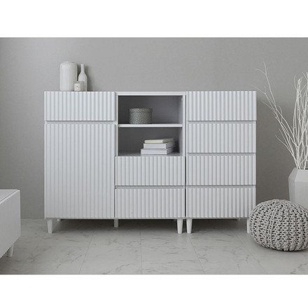 アランキャビネットALN90-90C WH ホワイト キャビネット 幅89cm サイドボード チェスト サイドチェスト