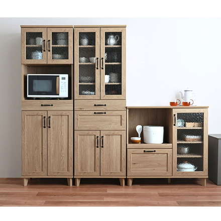 リビストカップボードRV180-60C GN グレーナチュラル 幅58cm カップボード カウンター キッチンボード