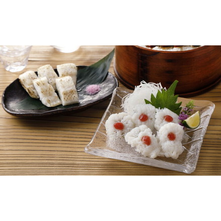 徳島 「吟月」 はも湯引きと炙り詰合せ はも湯引き50g×2（梅肉付き）、あぶり鱧（梅塩付き）50g×2