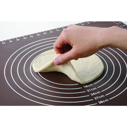 ヨシカワ シリコンマット SJ1455 ホームベーカリー倶楽部 50×40×0.1cm ブラウン たためて便利 パン作り こね台 パスタ 生地作り ピザ 麺 お菓子作り 製菓 シリコンシート