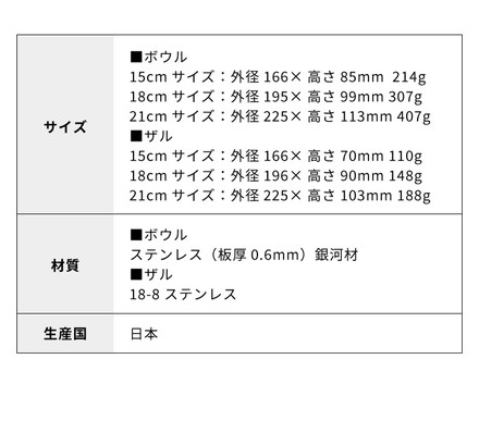 燕三条製 ステンレスボウル&ザル6点セット キズが目立ちにくい 新素材 日本製 ヨシカワ 食洗機対応