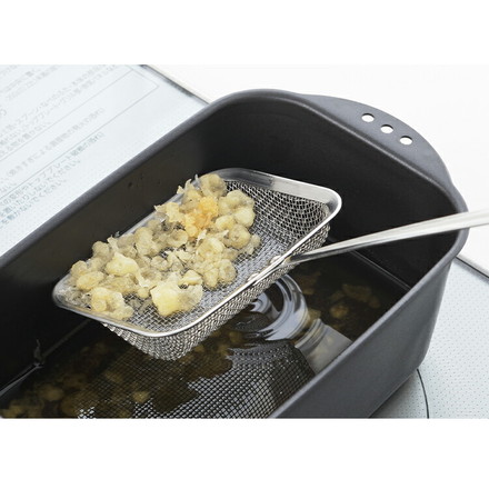 ヨシカワ 日本製 燕三条 角型かす揚げ 角型揚げ鍋用 ステンレス かす揚げ 揚げ物 天ぷら 角型 すくい アミ YJ3765 Yoshikawa