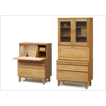 【国産 大川家具 完成品】 ライティング上置 幅90cm 木目 木製 タンス チェスト 収納