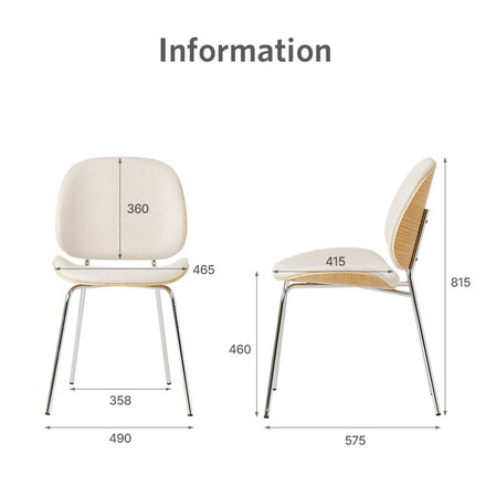roomnhome ダイニングチェア 2脚セット ジャクソンベントウッドチェア 【リコメン堂限定】 アイボリー