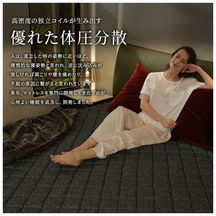 トリプルエッジサポート付き 厚み20cm マットレス ポケットコイルマットレス シングル ニット生地ベッドマットレス ホワイト