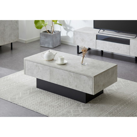 引き出し付き センターテーブル ストーン調 長方形センターテーブル 105×50 テーブル ストーングレー
