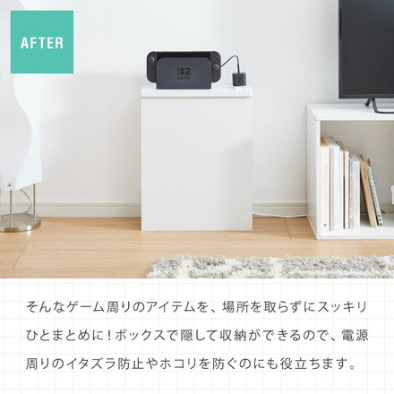隠せる ゲーム機収納ラック Switch対応 スリム 奥行19cm ゲーム機 収納 棚 ラック おしゃれ ゲーム機収納ボックス ホワイト