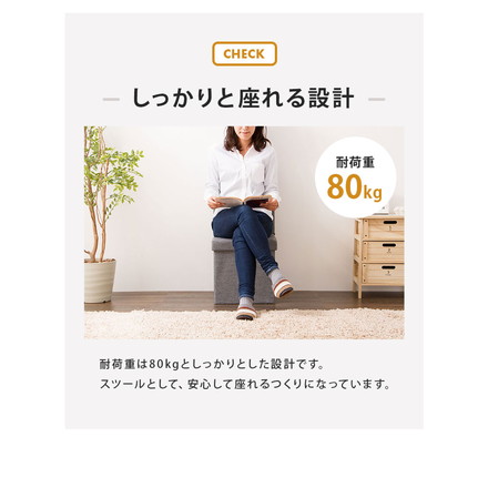スツール 収納 背付き 38×38cm デザイン収納スツール ワイド コンパクト 折りたたみ 北欧 ブークレグレー