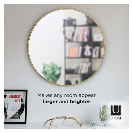 アンブラ 鏡 ベッドルーム フーバ ミラー 86×86cm ブラス ミラー インテリア 雑貨 玄関 寝室 デザイン