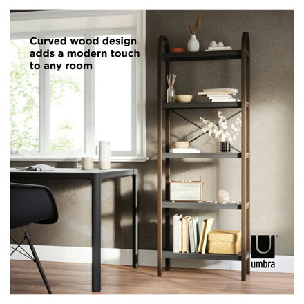 シェルフ オープンシェルフ オープンラック 5段ラック ブラック ウォルナット アンブラ ベルウッド 天然木