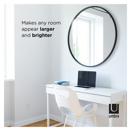 鏡 ハブミラー 94×94cm ブラック umbra アンブラ ウォール ミラー 壁掛け 鏡 インテリア 姿見 丸型