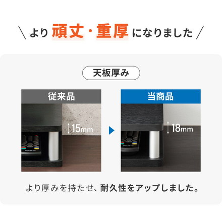 より重厚になった 完成品 テレビ台 ちょい足しラック 幅1250 TV台 テレビボード ローボード ブラック