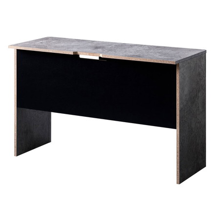 デスク 収納 120cm モルタル調 グレーデスク パソコンデスク 収納付き 幅110cm 棚付 省スペース