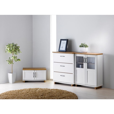 キャビネット シュエット ホワイト 家具 インテリア シンプル SUA-8060CA