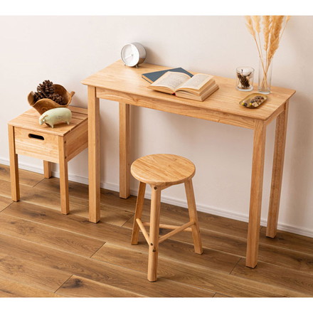 デスク 天然木 幅90cm 組み立て式 木製 リビングテーブル ダイニングテーブル シンプル 北欧