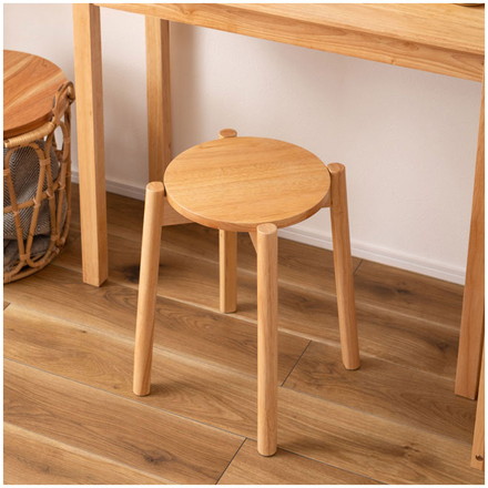 スツール 木製 天然木 北欧 四つ足 円形 リビング ダイニング 丸形 リモートワーク 在宅ワーク 椅子