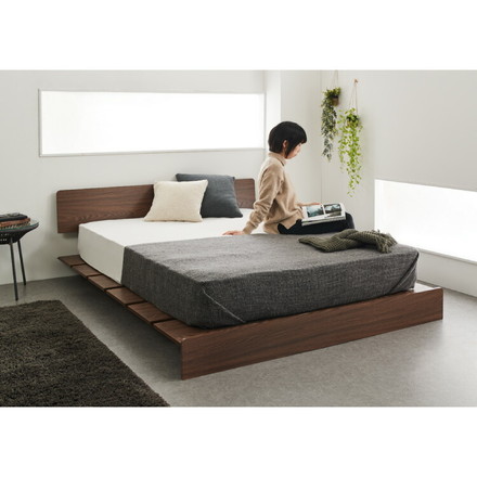 ベッドフレーム ステージベッド 単品 シングル すのこベッド ウォールナット