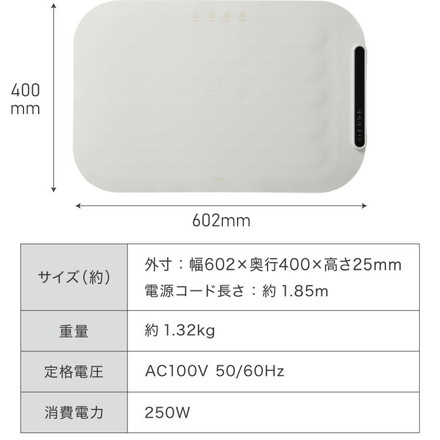 simplus 保温プレート プレート6枚用 ホットプレート 食事マット シリコン製 防水 10秒急速加熱 60~100℃ 折り畳み式 シンプラス SP-HWP01 食品保温機 アイスグレー