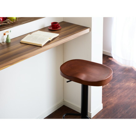 カウンターチェア 2脚セット 1脚 木製 天然木 昇降 回転 高さ調節 北欧 モダン 上下昇降式 ハイチェア バーチェア カフェ ヴィンテージブラウン 1脚