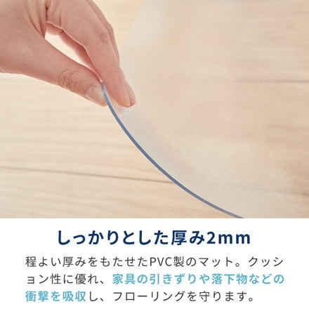 チェアマット 透明 クリア 厚さ2mm 60×60 60 撥水 透明マット 透明シート 床傷防止 床保護 フロアマット