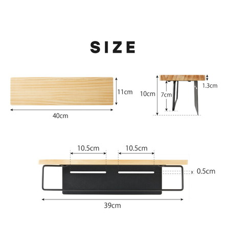 木製 天板付きタオルハンガー ナチュラル×ホワイト