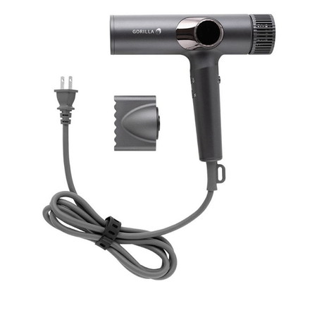 ゴリラのひとふき 時短 ハイパワーゴリラドライヤー 爆風 速攻ドライ ゴリラモーター搭載 ドライヤー 大風量 強い風 強風 簡単操作 コンパクト ゴリラ GRD-2501 ドウシシャ DOSHISHA グレー