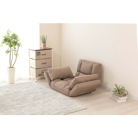 パーソナルチェア 最大幅143cm ベージュ ファブリックタイプ 1人掛けソファ リクライニングソファ