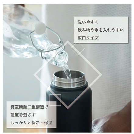 スケーター 水筒 1.5L 大容量 ハンドル付き 保冷・保温 真空断熱 ステンレス マグボトル スクリューハンドルマグ ステンレスボトル 持ち運び 1500ml STSC15 アウトドア Skater シルバー